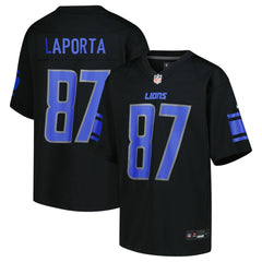 Sam LaPorta Detroit Lions Youth Game Jersey Black | Nike for Sale