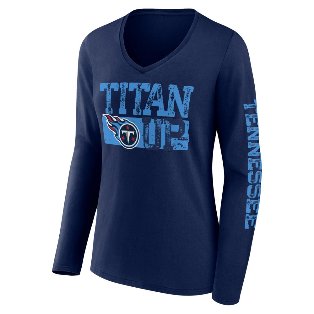 Tennessee Titans Hometown Sweep Long Sleeve V-Neck T-Shirt Navy | Fanatics