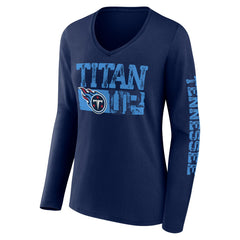 Tennessee Titans Hometown Sweep Long Sleeve V-Neck T-Shirt Navy | Fanatics