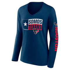 Houston Texans Hometown Sweep Long Sleeve V-Neck T-Shirt Navy | Fanatics