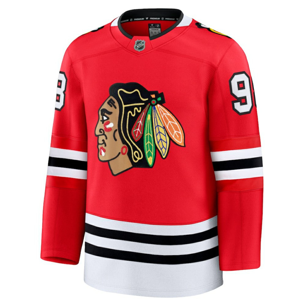 Connor Bedard Chicago Blackhawks Fanatics Home Premium Jersey - Red - NHL