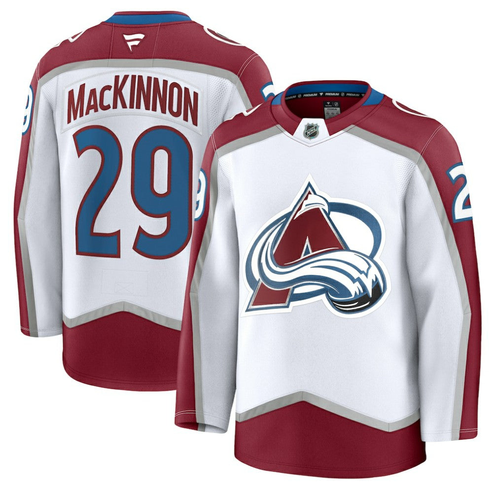 Nathan MacKinnon Colorado Avalanche Fanatics Away Premium Jersey - White - NHL