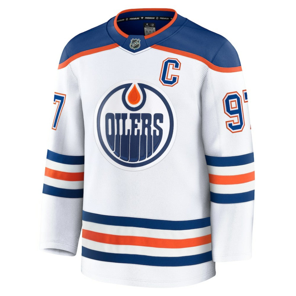 Connor McDavid Edmonton Oilers Fanatics Away Premium Jersey - White - NHL