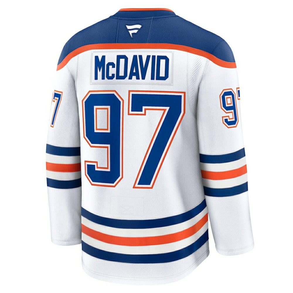 Connor McDavid Edmonton Oilers Fanatics Away Premium Jersey - White - NHL