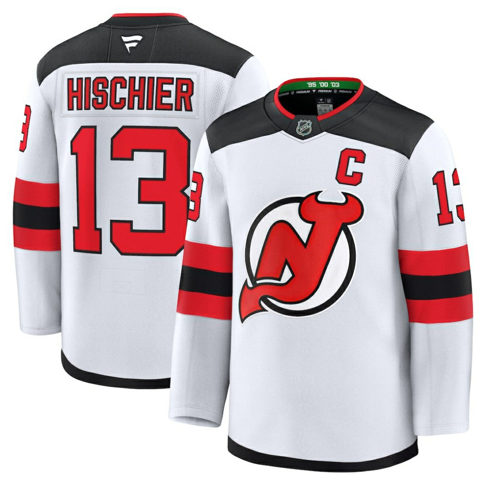Nico Hischier New Jersey Devils Fanatics Away Premium Jersey - White - NHL