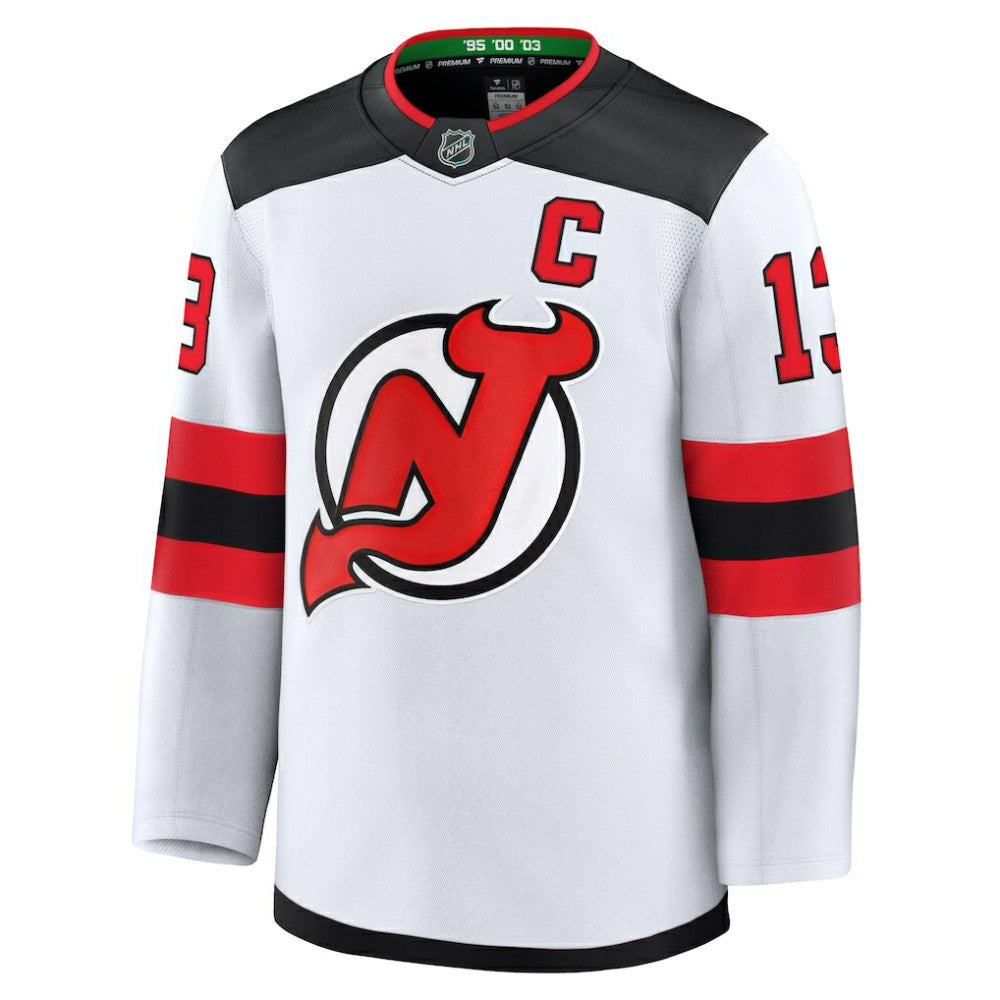 Nico Hischier New Jersey Devils Fanatics Away Premium Jersey - White - NHL