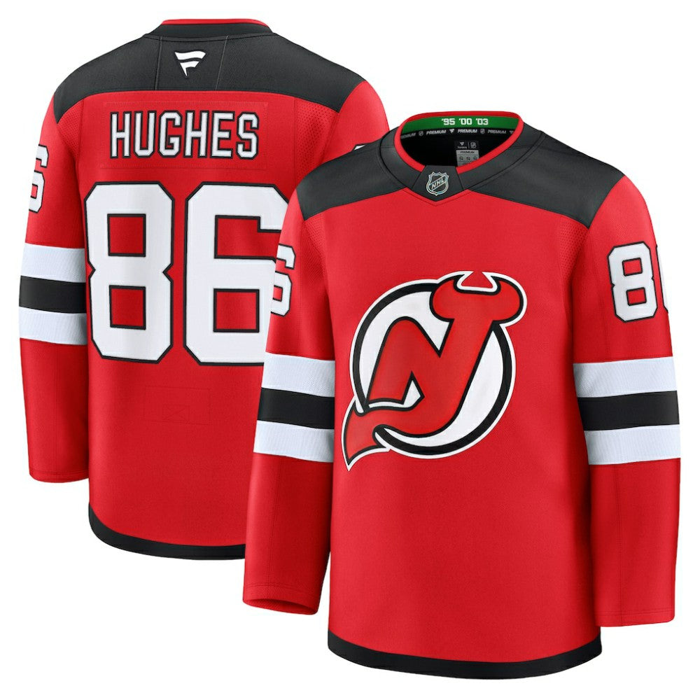 Jack Hughes New Jersey Devils Fanatics Home Premium Jersey - Red - NHL