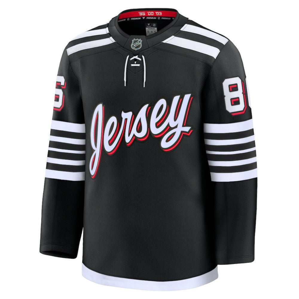 Jack Hughes New Jersey Devils Fanatics Alternate Premium Jersey - Black - NHL