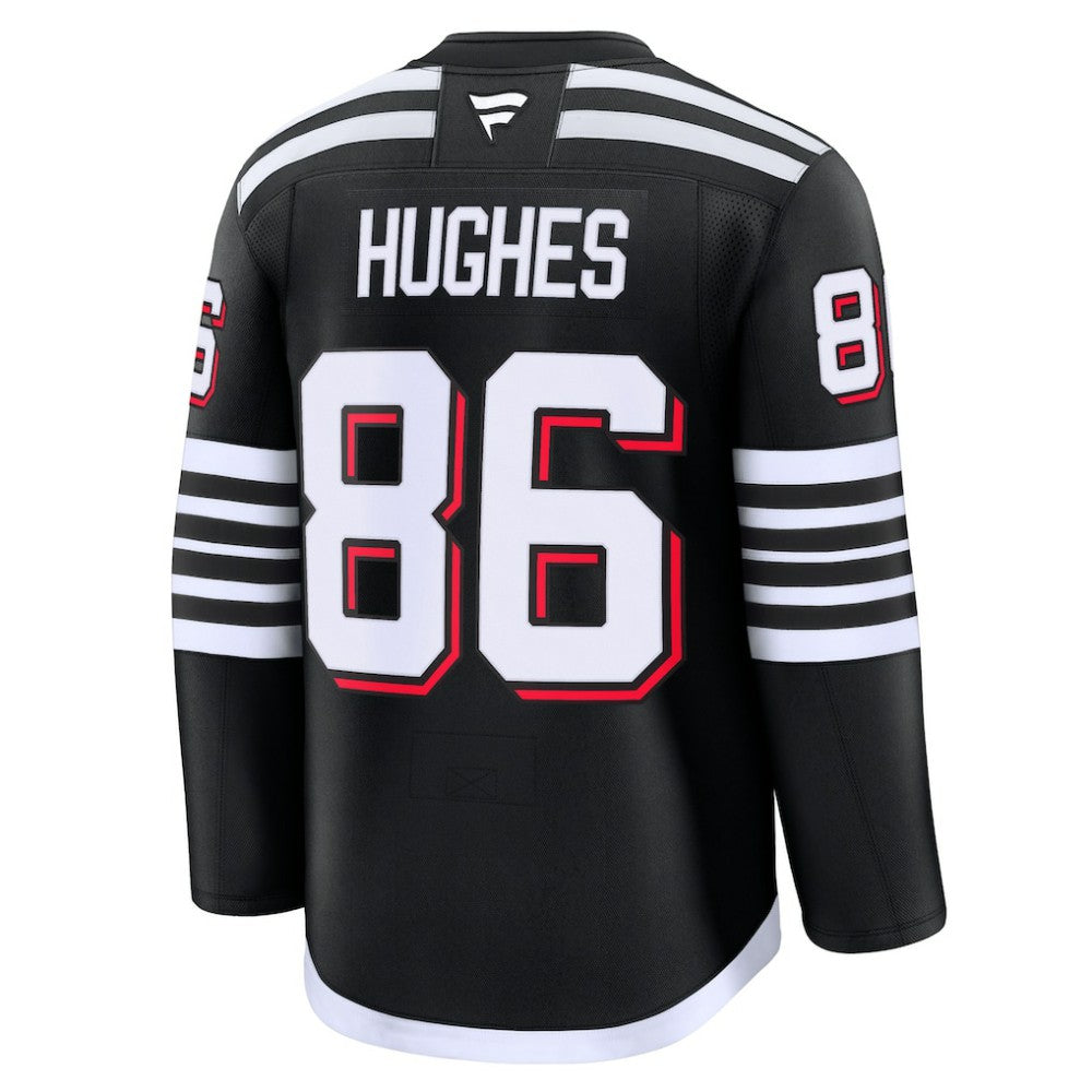 Jack Hughes New Jersey Devils Fanatics Alternate Premium Jersey - Black - NHL