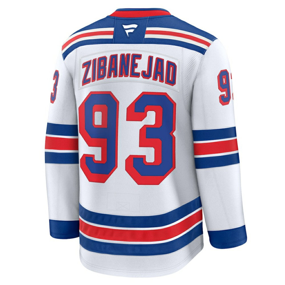 Mika Zibanejad New York Rangers Fanatics Away Premium Jersey - White - NHL