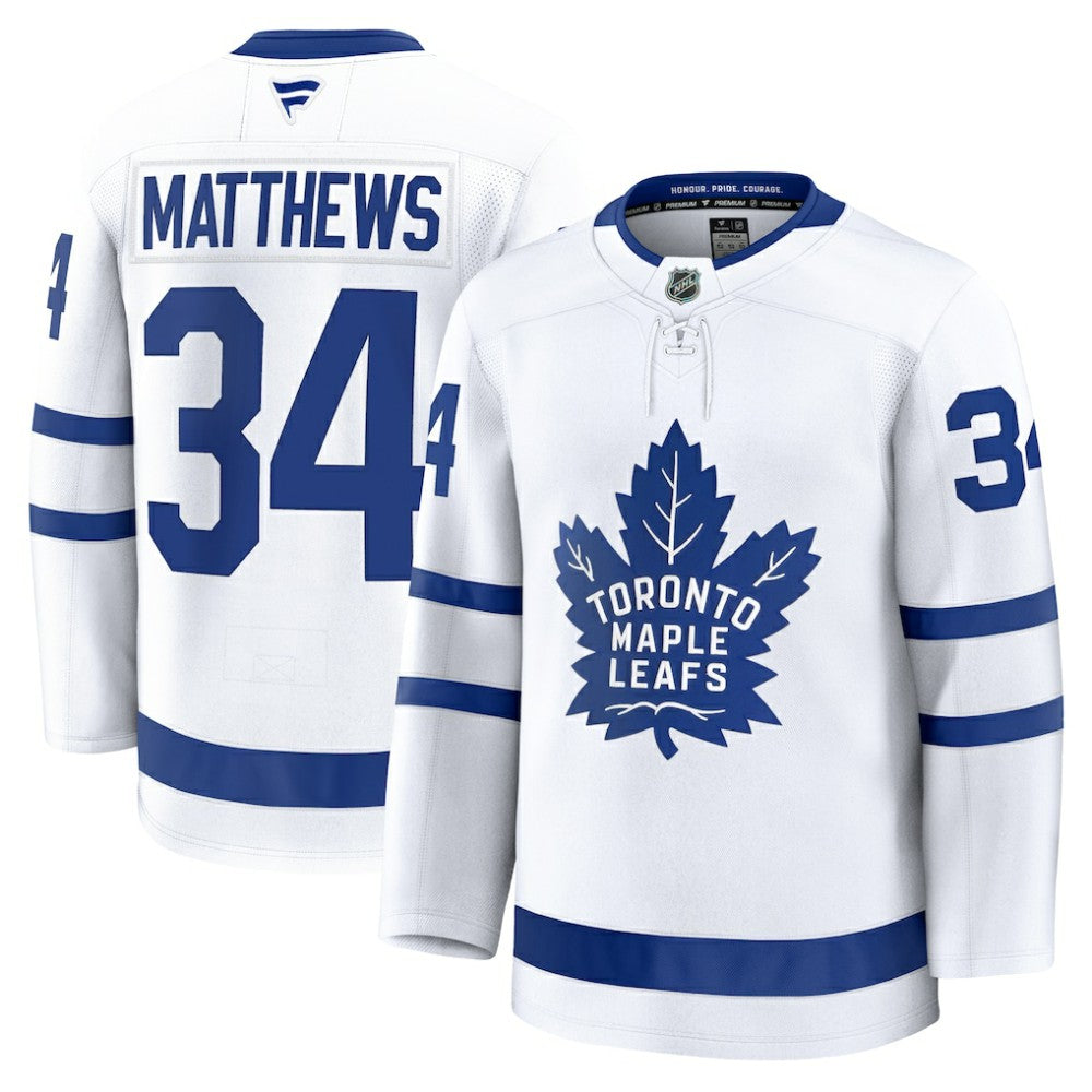 Auston Matthews Toronto Maple Leafs Fanatics Away Premium Jersey - White - NHL