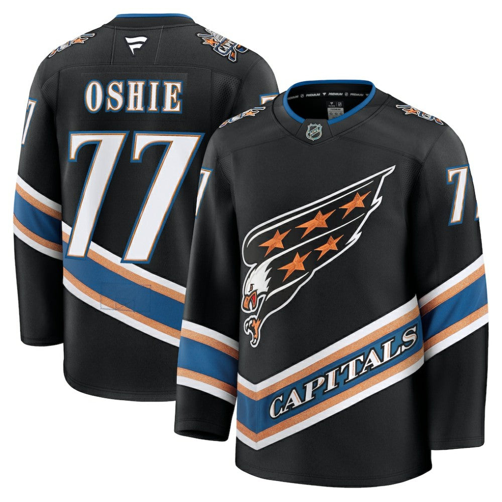 TJ Oshie Washington Capitals Fanatics Alternate 50th Anniversary Premium Jersey - Black - NHL