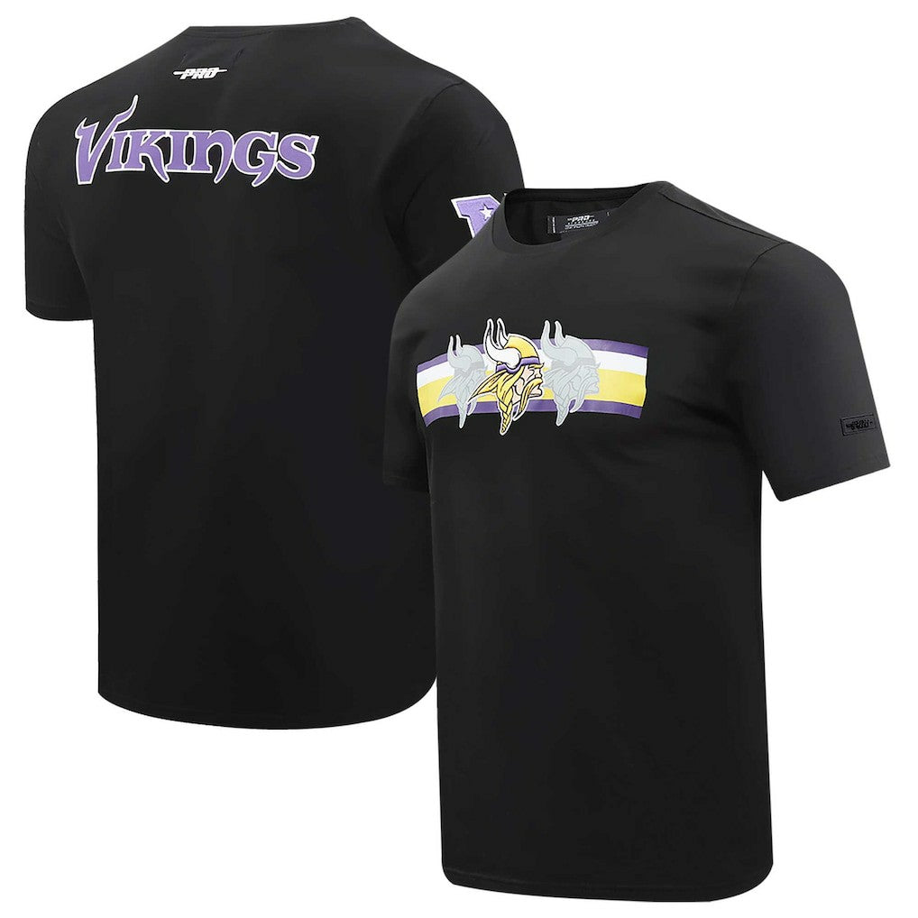 Minnesota Vikings Pro Standard Retro Striper T-Shirt Black | NFL