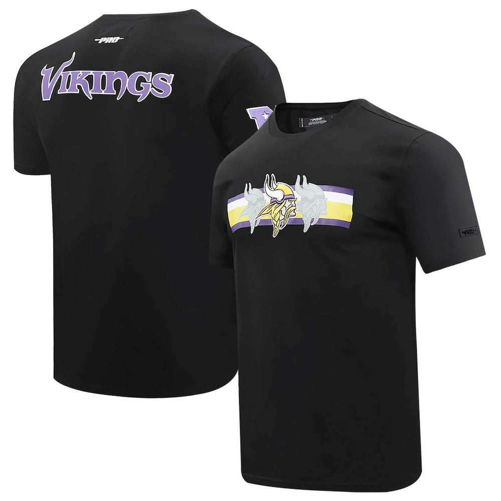 Minnesota Vikings Pro Standard Retro Striper T-Shirt Black | NFL