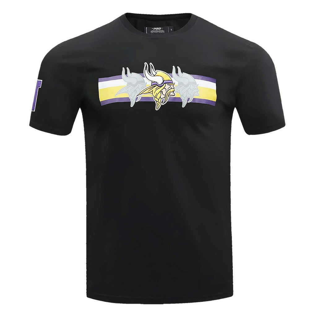 Minnesota Vikings Pro Standard Retro Striper T-Shirt Black | NFL