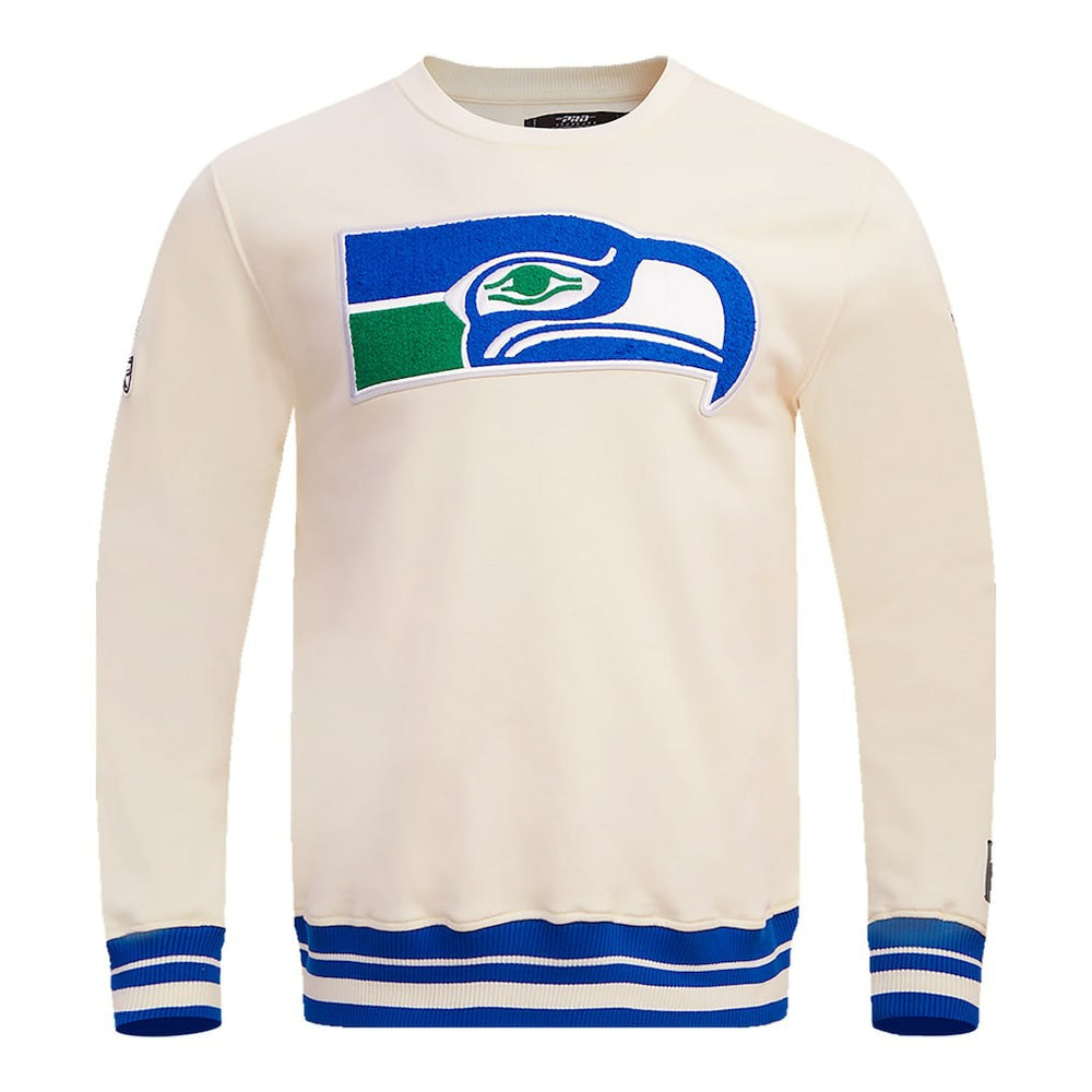 Seattle Seahawks Pro Standard Retro Classics Fleece Pullover Sweatshirt Cream | NFL