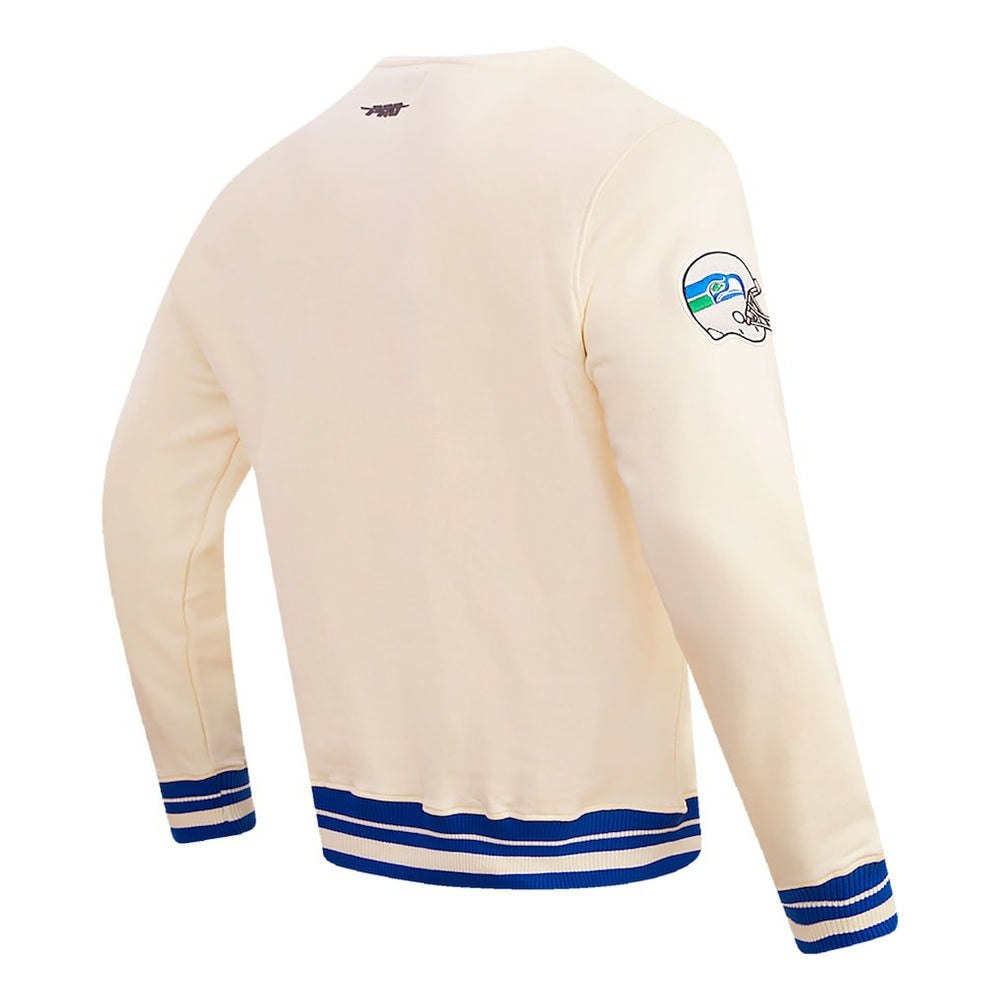 Seattle Seahawks Pro Standard Retro Classics Fleece Pullover Sweatshirt Cream | NFL