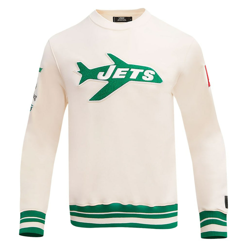 New York Jets Pro Standard Retro Classics Fleece Pullover Sweatshirt Cream | NFL
