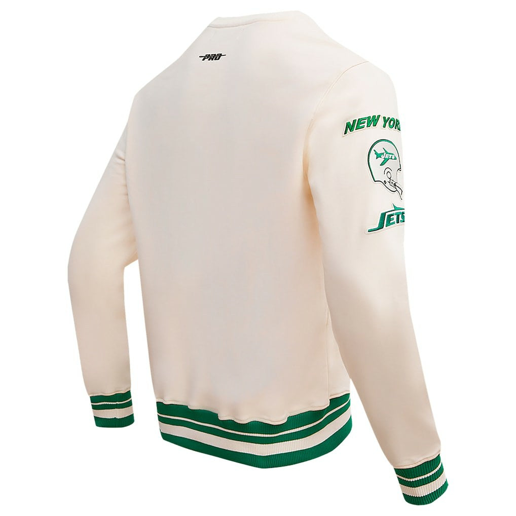 New York Jets Pro Standard Retro Classics Fleece Pullover Sweatshirt Cream | NFL