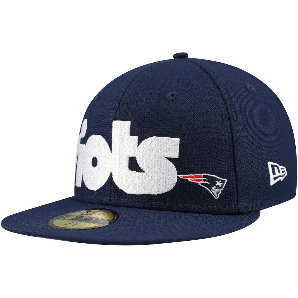 New England Patriots New Era Checkered Undervisor 59FIFTY Fitted Hat Navy | NFL