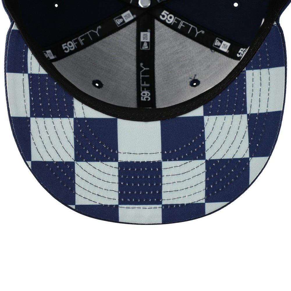 New England Patriots New Era Checkered Undervisor 59FIFTY Fitted Hat Navy | NFL