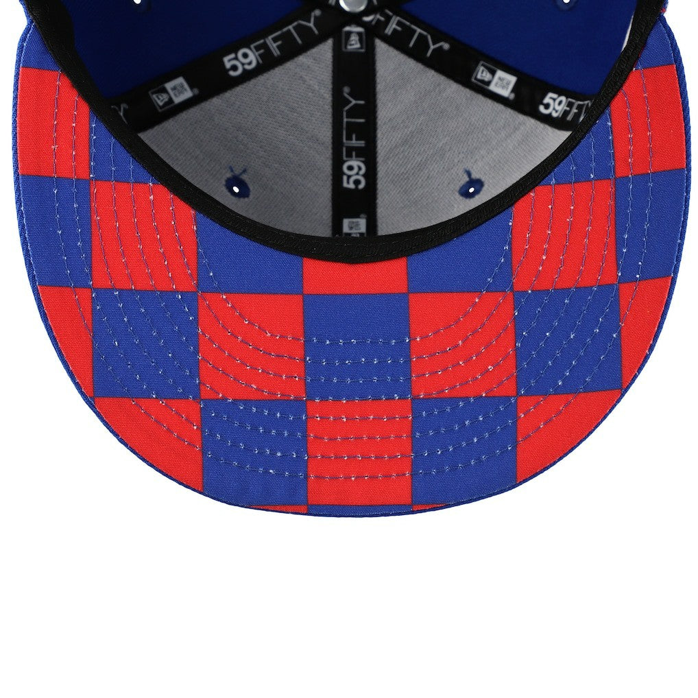 New York Giants New Era Checkered Undervisor 59FIFTY Fitted Hat Royal | NFL