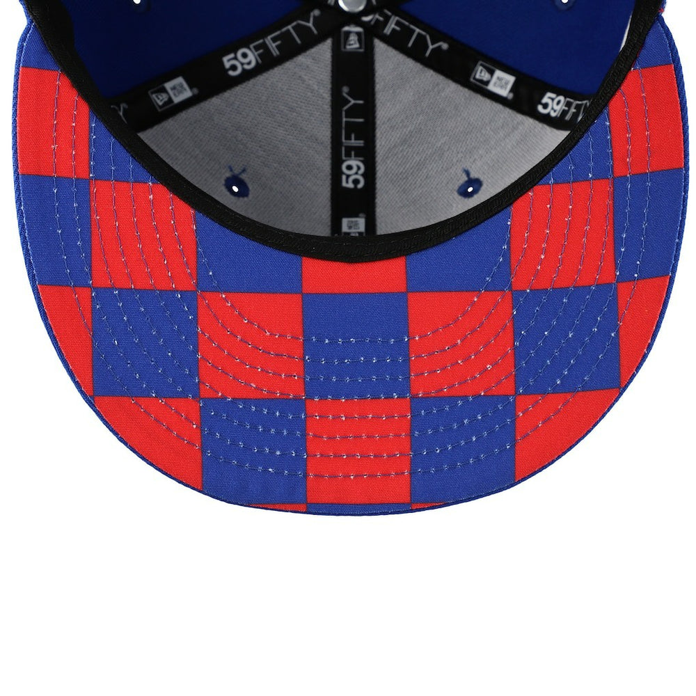 New York Giants New Era Checkered Undervisor 59FIFTY Fitted Hat Royal | NFL