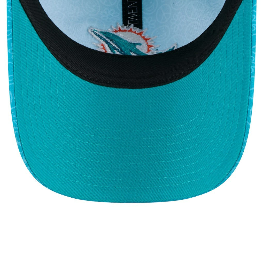 Miami Dolphins New Era Women's Smiley 9TWENTY Adjustable Hat Aqua | NFL