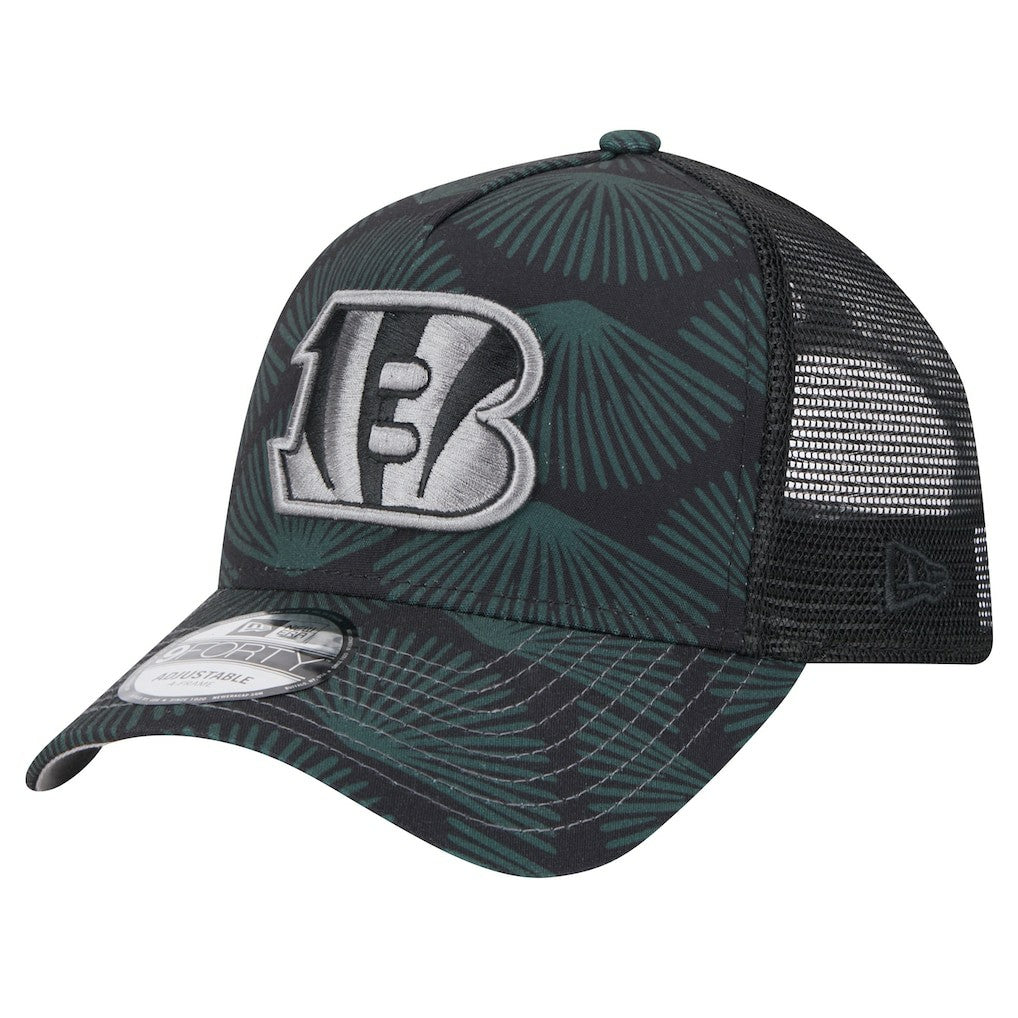 Cincinnati Bengals New Era Agave Trucker 9FORTY Adjustable Hat Black | NFL