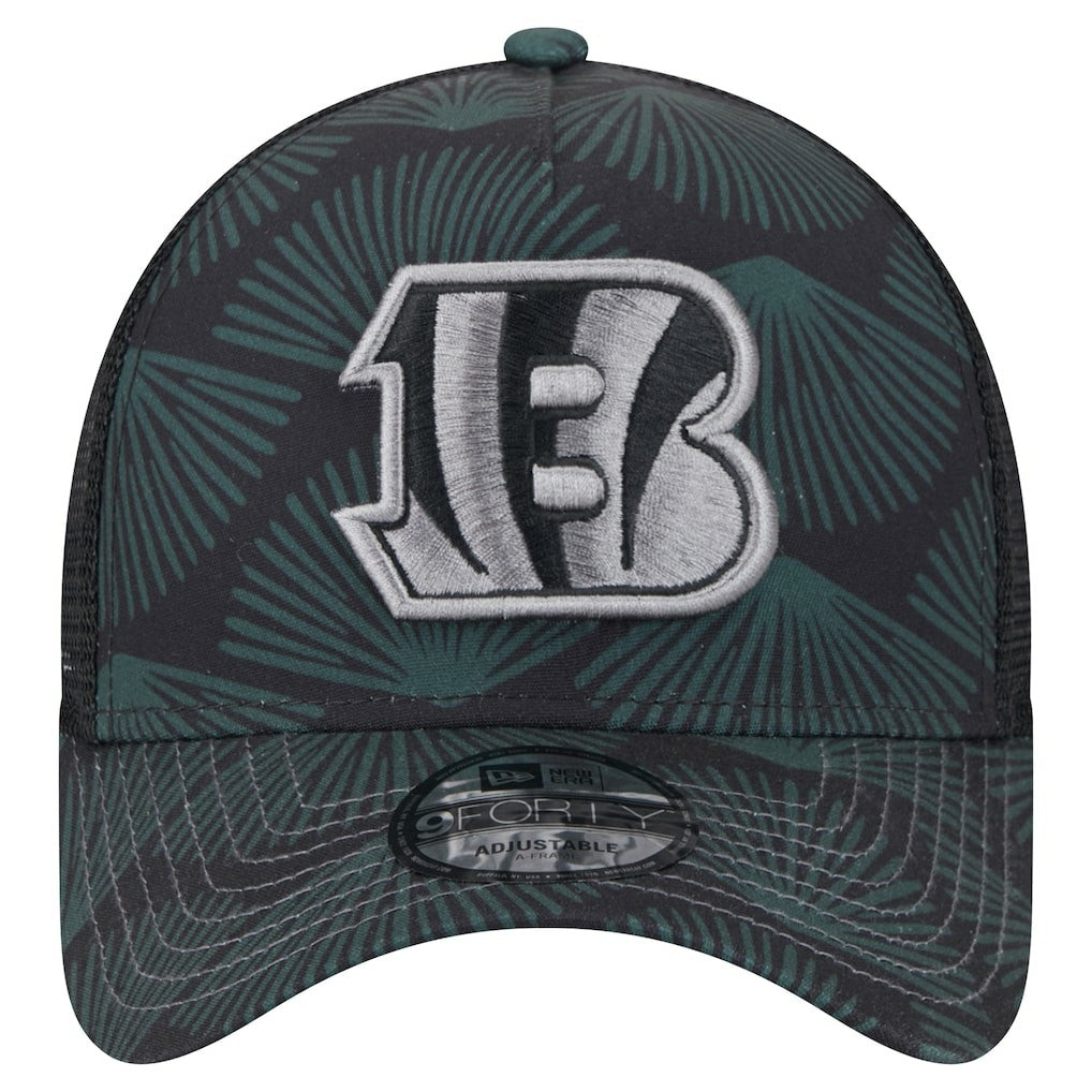 Cincinnati Bengals New Era Agave Trucker 9FORTY Adjustable Hat Black | NFL