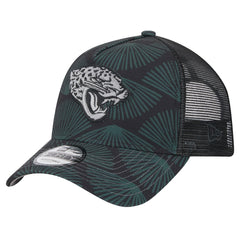 Jacksonville Jaguars New Era Agave Trucker 9FORTY Adjustable Hat Black | NFL