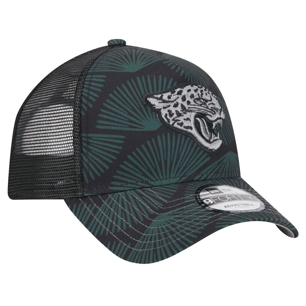 Jacksonville Jaguars New Era Agave Trucker 9FORTY Adjustable Hat Black | NFL