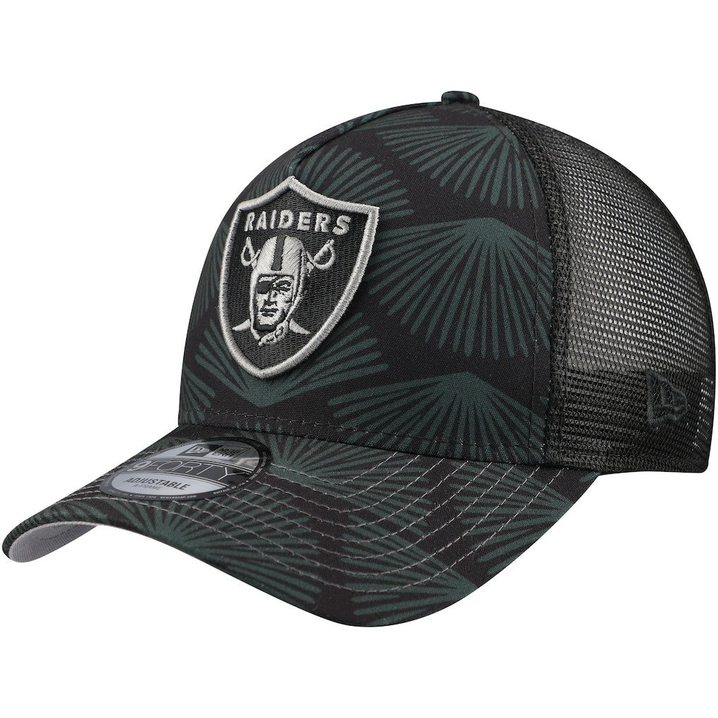 Las Vegas Raiders New Era Agave Trucker 9FORTY Adjustable Hat Black | NFL
