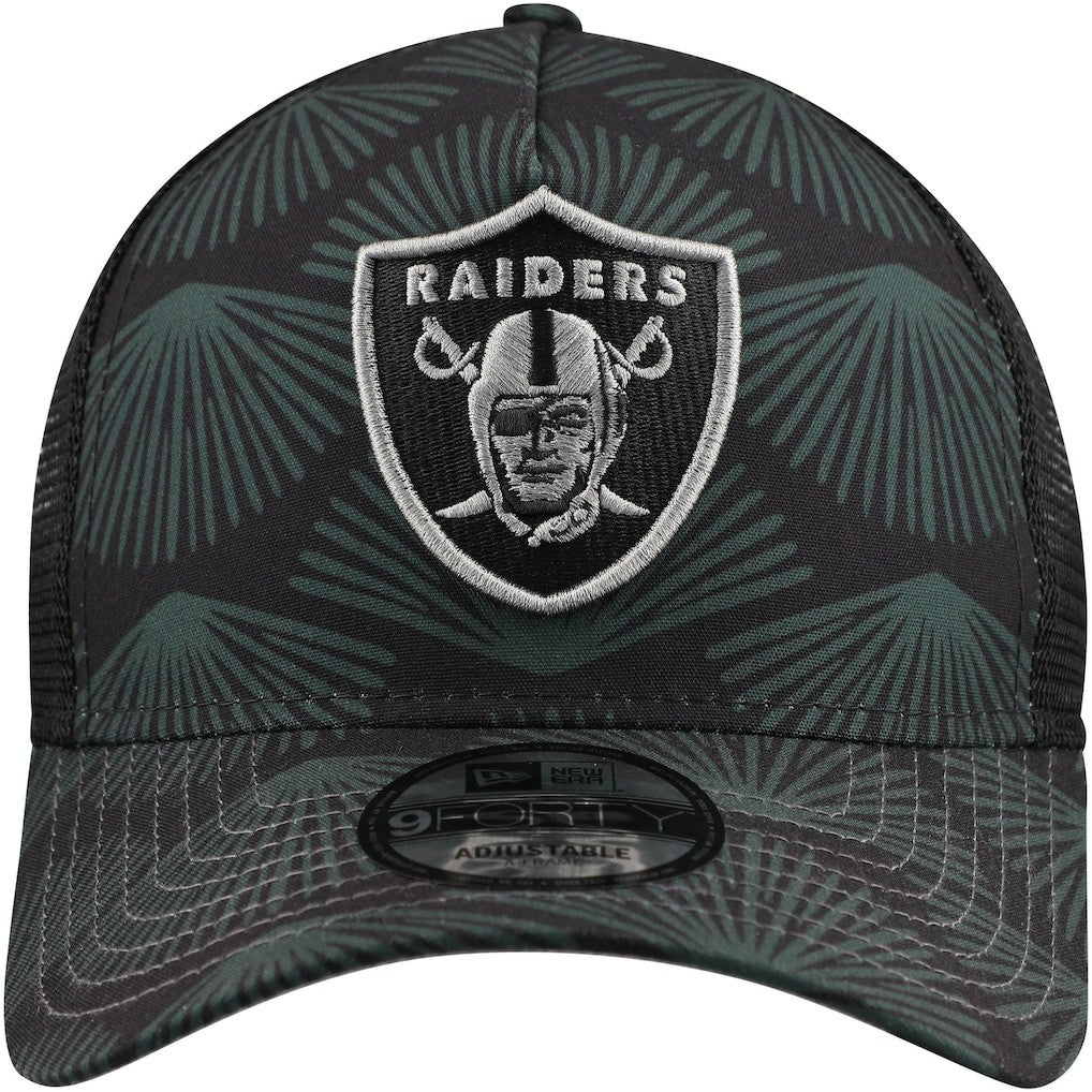 Las Vegas Raiders New Era Agave Trucker 9FORTY Adjustable Hat Black | NFL