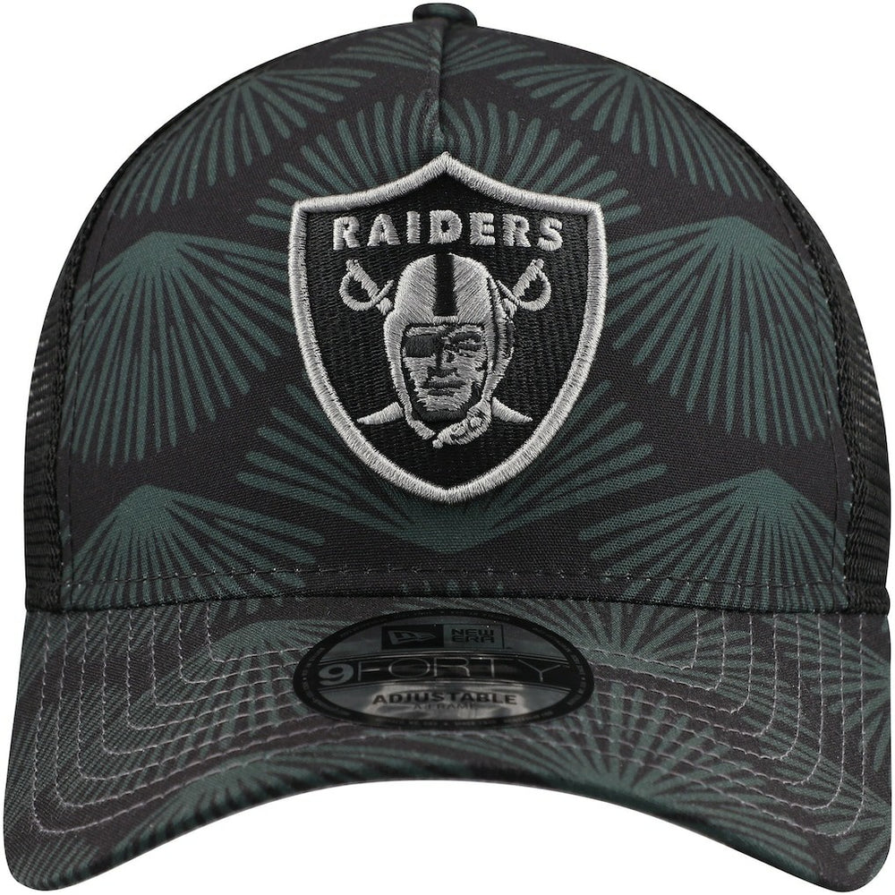 Las Vegas Raiders New Era Agave Trucker 9FORTY Adjustable Hat Black | NFL