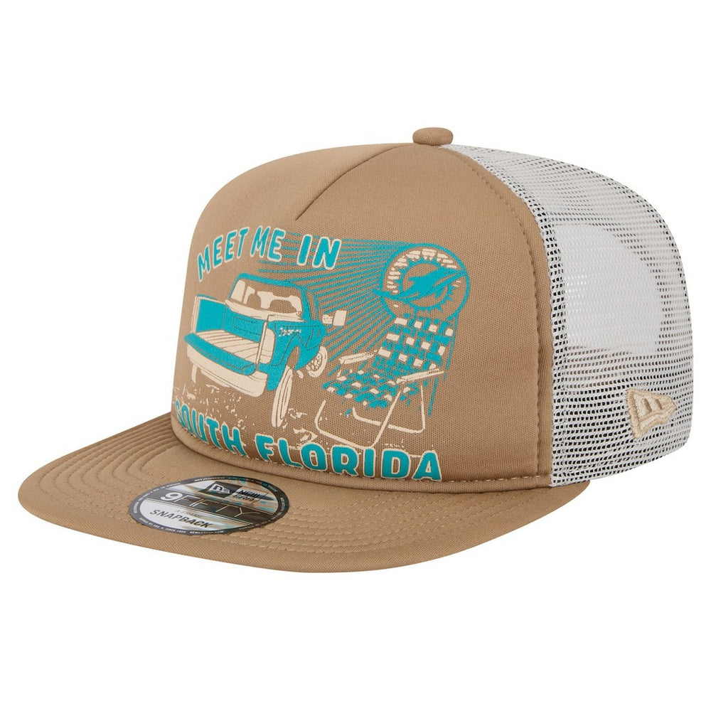 Miami Dolphins New Era Meet Me 9FIFTY Snapback Hat Tan | NFL