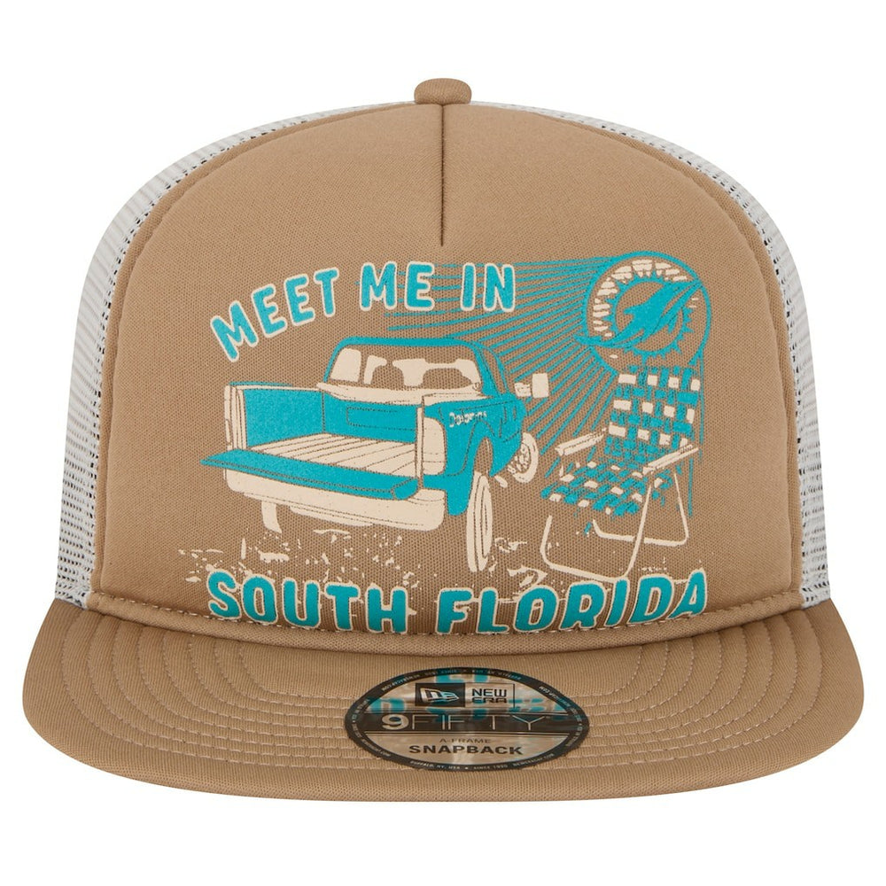 Miami Dolphins New Era Meet Me 9FIFTY Snapback Hat Tan | NFL