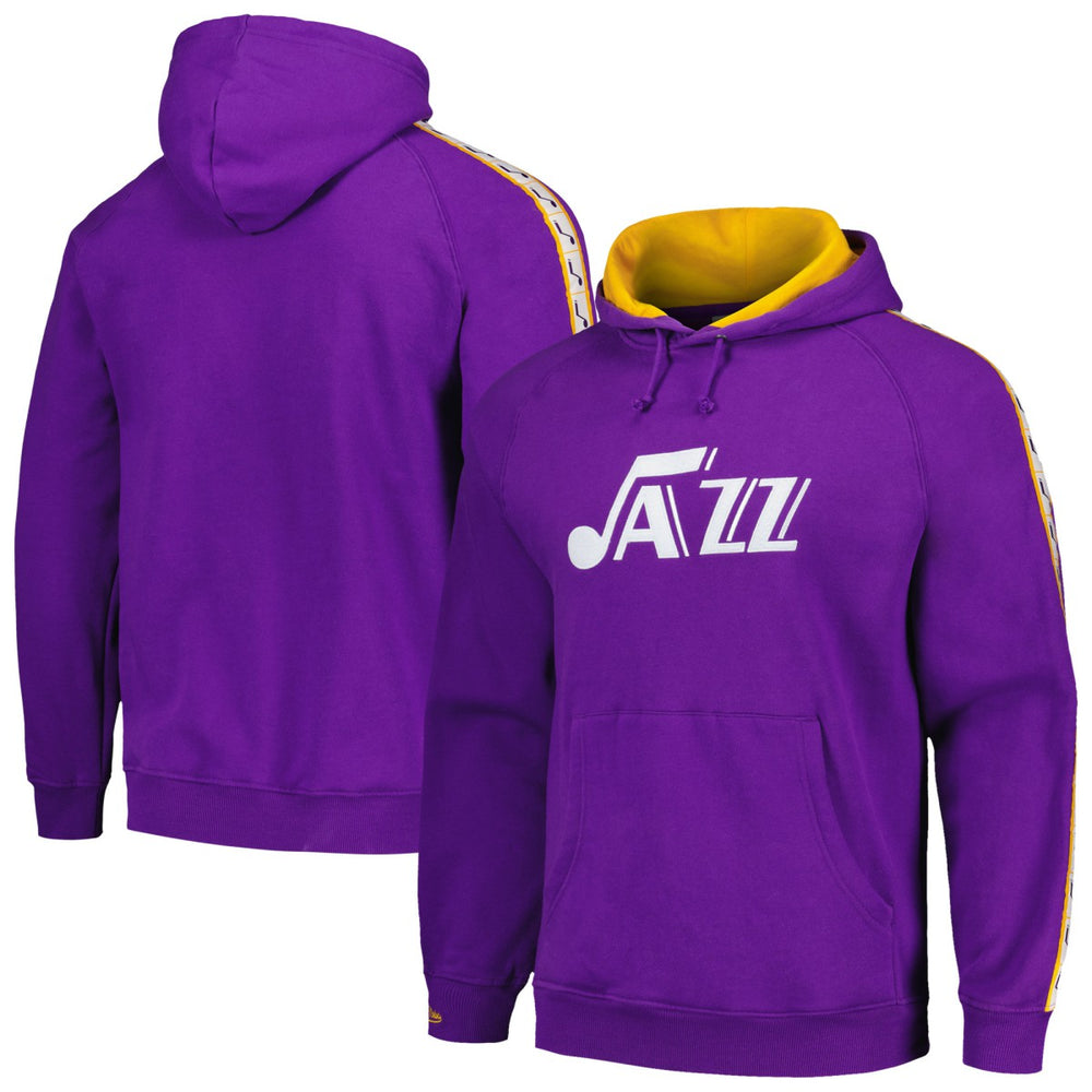 Utah Jazz Hardwood Classics Nights Raglan Pullover Hoodie Purple - NBA