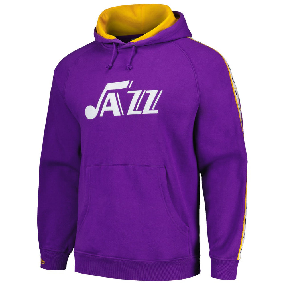 Utah Jazz Hardwood Classics Nights Raglan Pullover Hoodie Purple - NBA