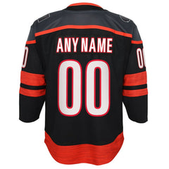 Carolina Hurricanes Youth Home Premier Custom Jersey - Black - NHL