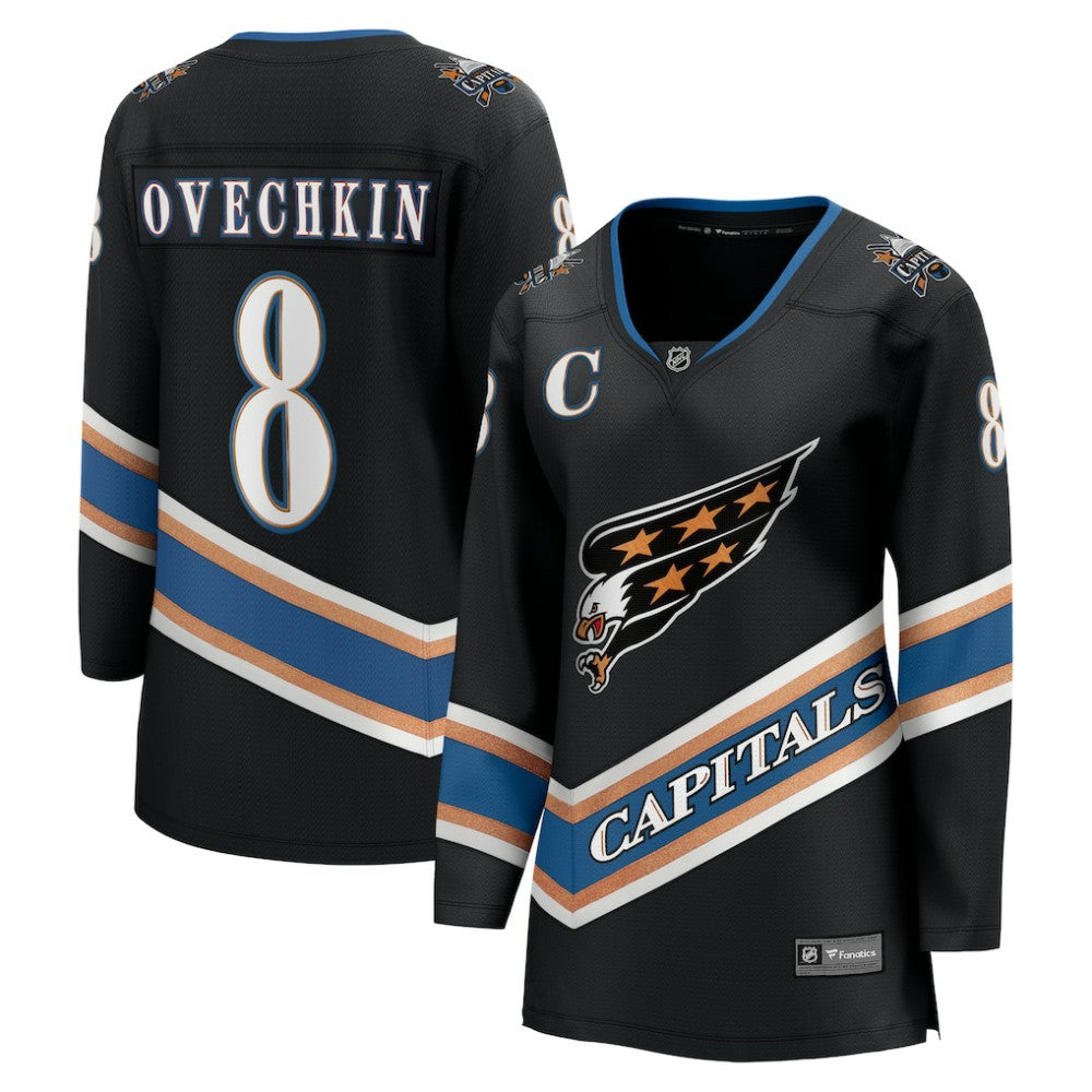 Alexander Ovechkin Washington Capitals Fanatics Women's 50th Anniversary Breakaway Jersey - Black - NHL
