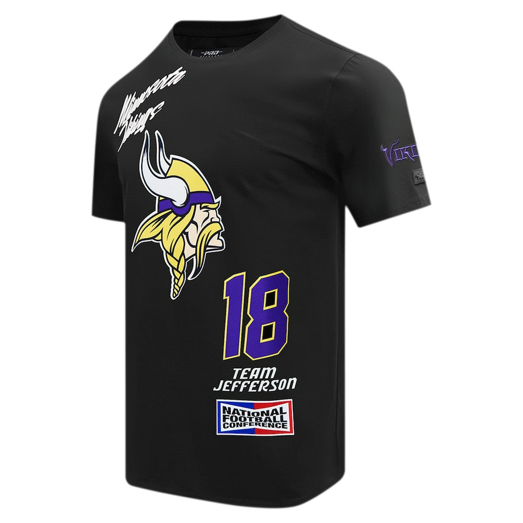 Justin Jefferson Minnesota Vikings Pro Standard Fast Lane Name & Number Player T-Shirt Black | NFL
