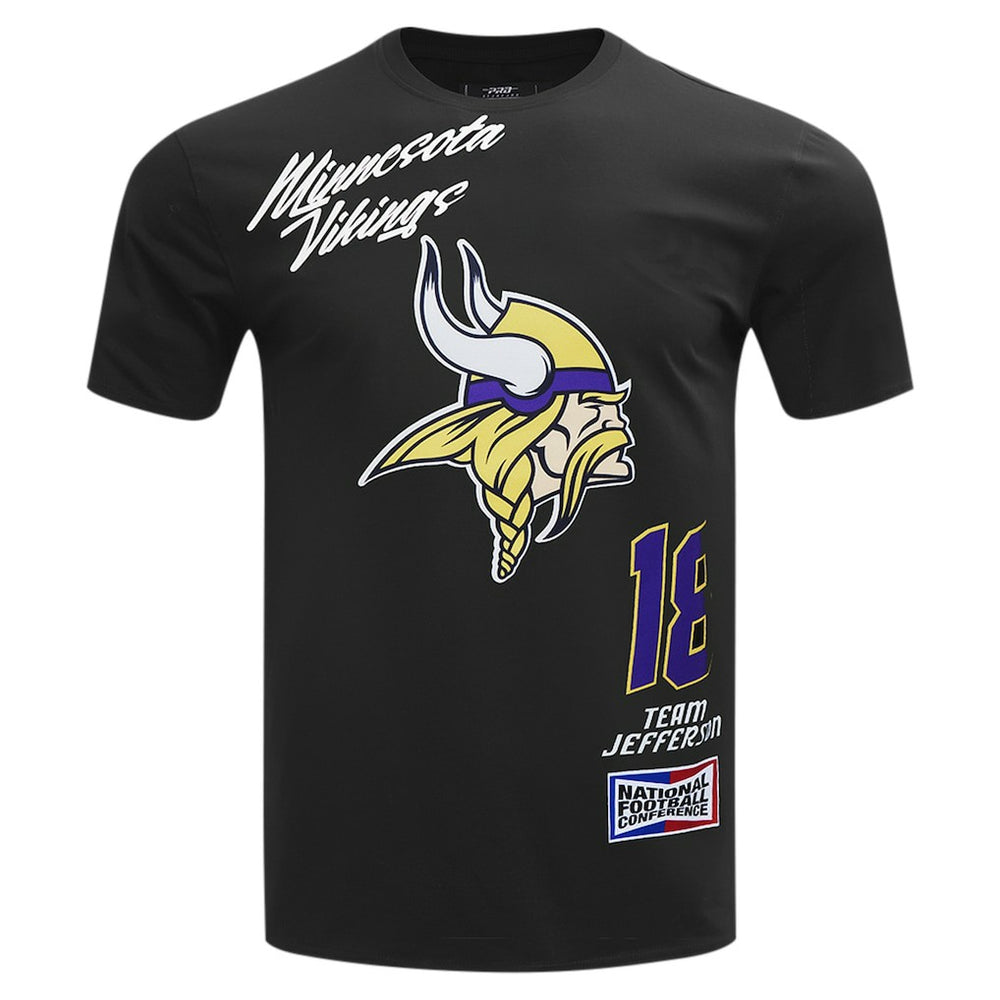 Justin Jefferson Minnesota Vikings Pro Standard Fast Lane Name & Number Player T-Shirt Black | NFL