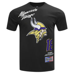 Justin Jefferson Minnesota Vikings Pro Standard Fast Lane Name & Number Player T-Shirt Black | NFL