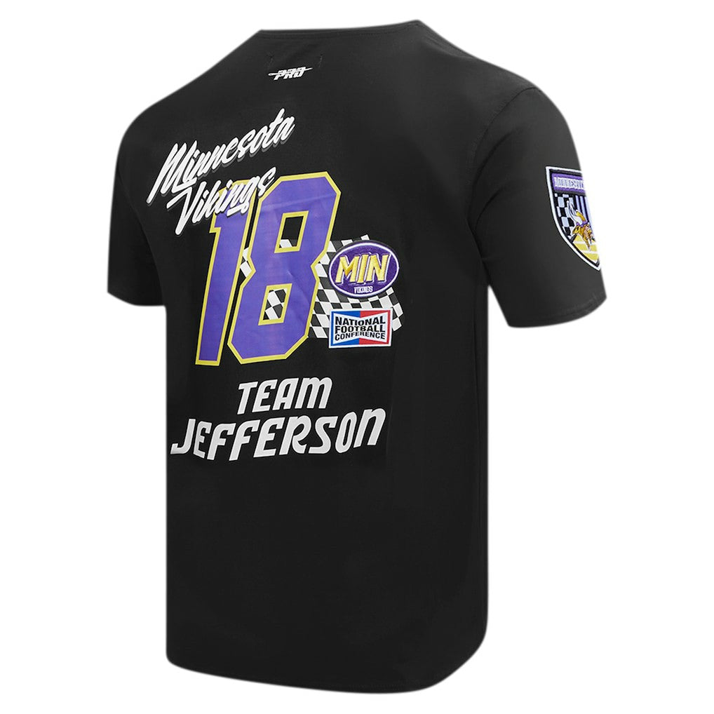 Justin Jefferson Minnesota Vikings Pro Standard Fast Lane Name & Number Player T-Shirt Black | NFL