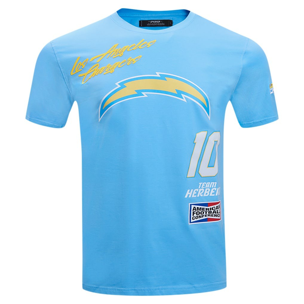 Justin Herbert Los Angeles Chargers Pro Standard Fast Lane Name & Number Player T-Shirt Powder Blue | NFL