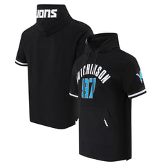 Aidan Hutchinson Detroit Lions Pro Standard Player Name & Number Hoodie T-Shirt Black | NFL