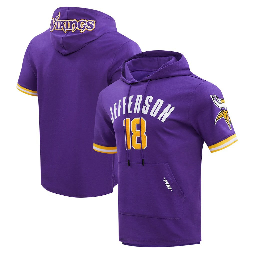 Justin Jefferson Minnesota Vikings Pro Standard Player Name & Number Hoodie T-Shirt Purple | NFL