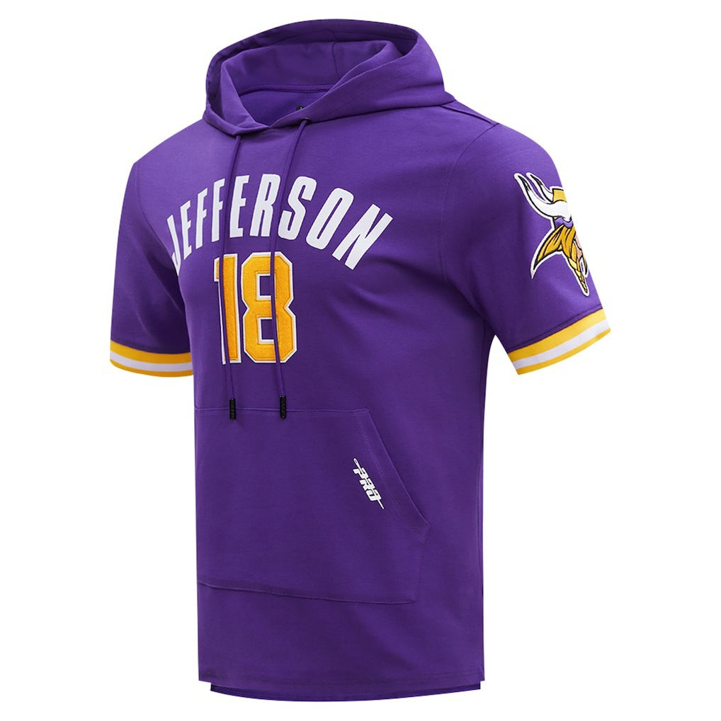 Justin Jefferson Minnesota Vikings Pro Standard Player Name & Number Hoodie T-Shirt Purple | NFL