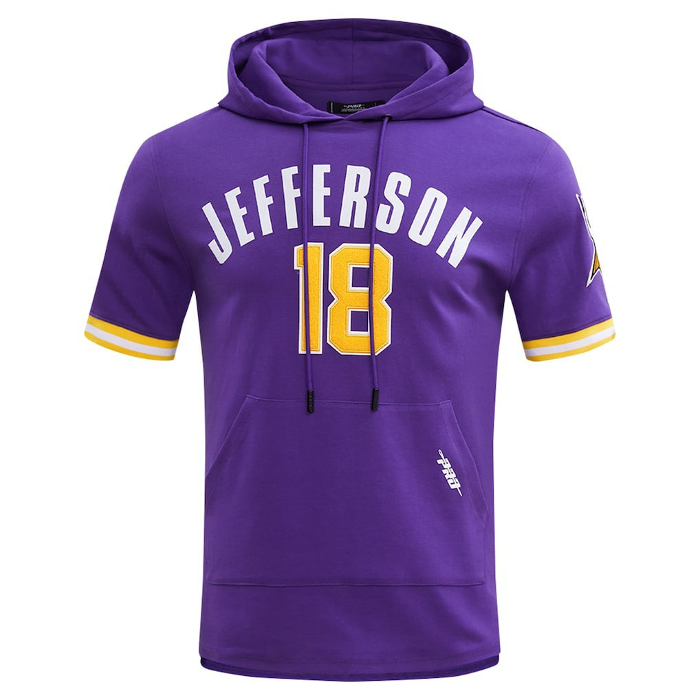 Justin Jefferson Minnesota Vikings Pro Standard Player Name & Number Hoodie T-Shirt Purple | NFL